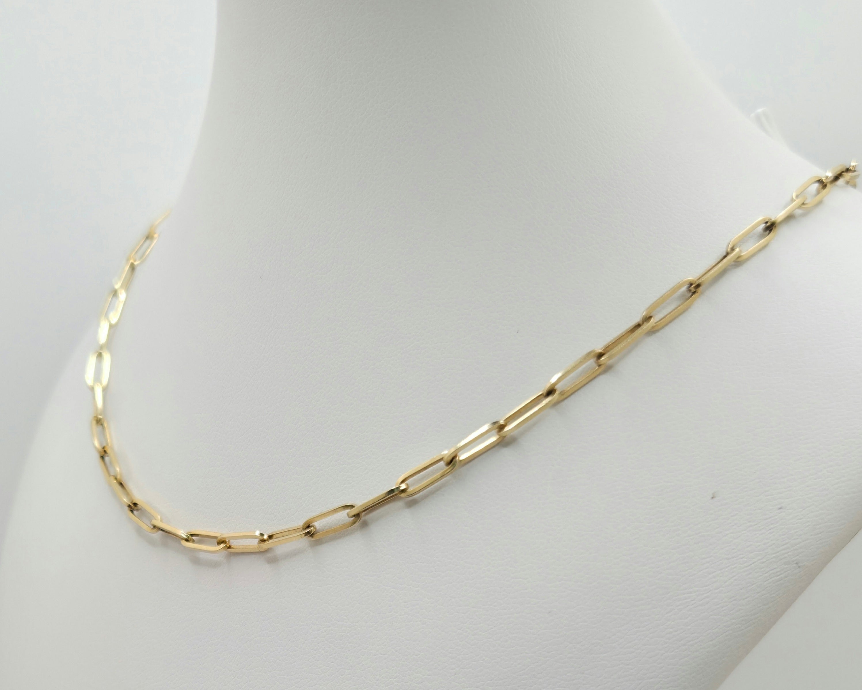 10KT PAPER CLIP CHAIN Size 18INCH 3MM Weight 2.2GR