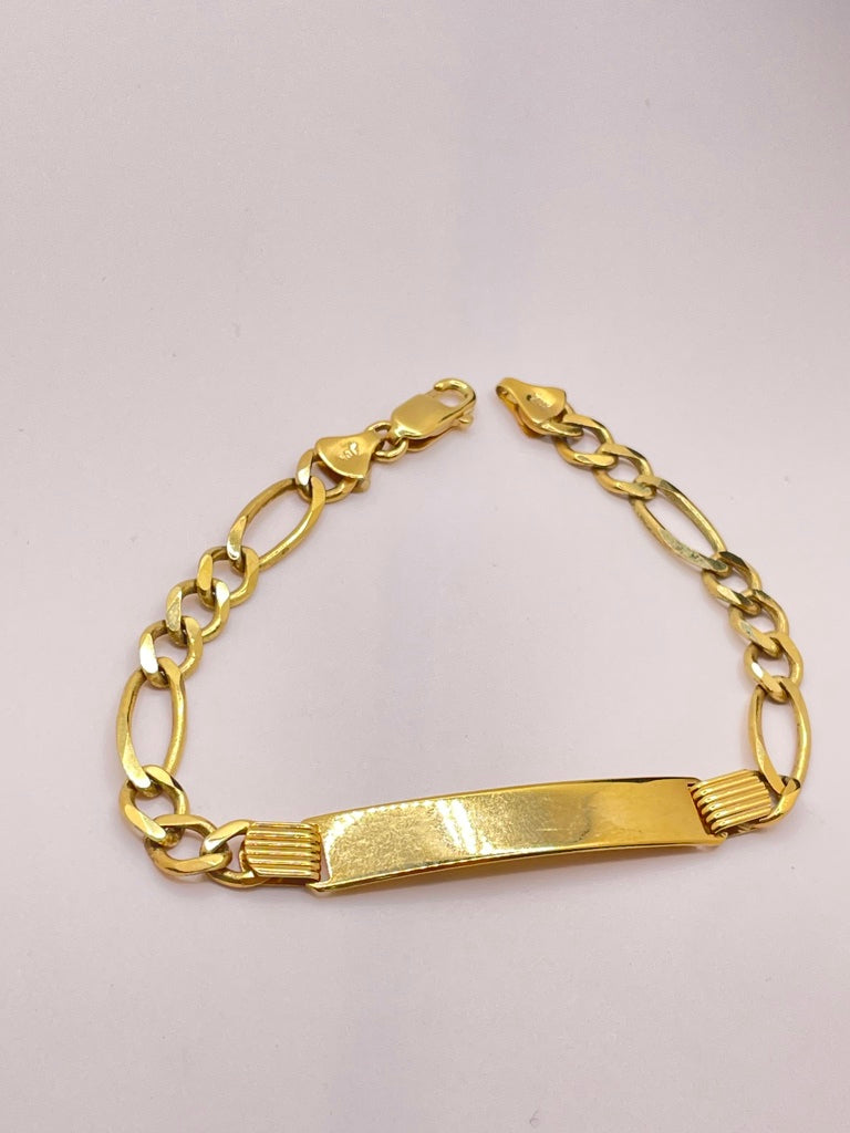 10KT ID FIGARO BRACELET Size 8INCH 7MM Weight 11.1GR