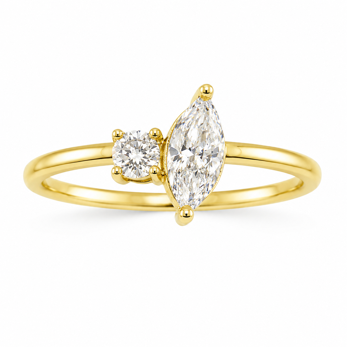 14KT LAB GROWN DIAMOND ABSTRACT RING Size 7
