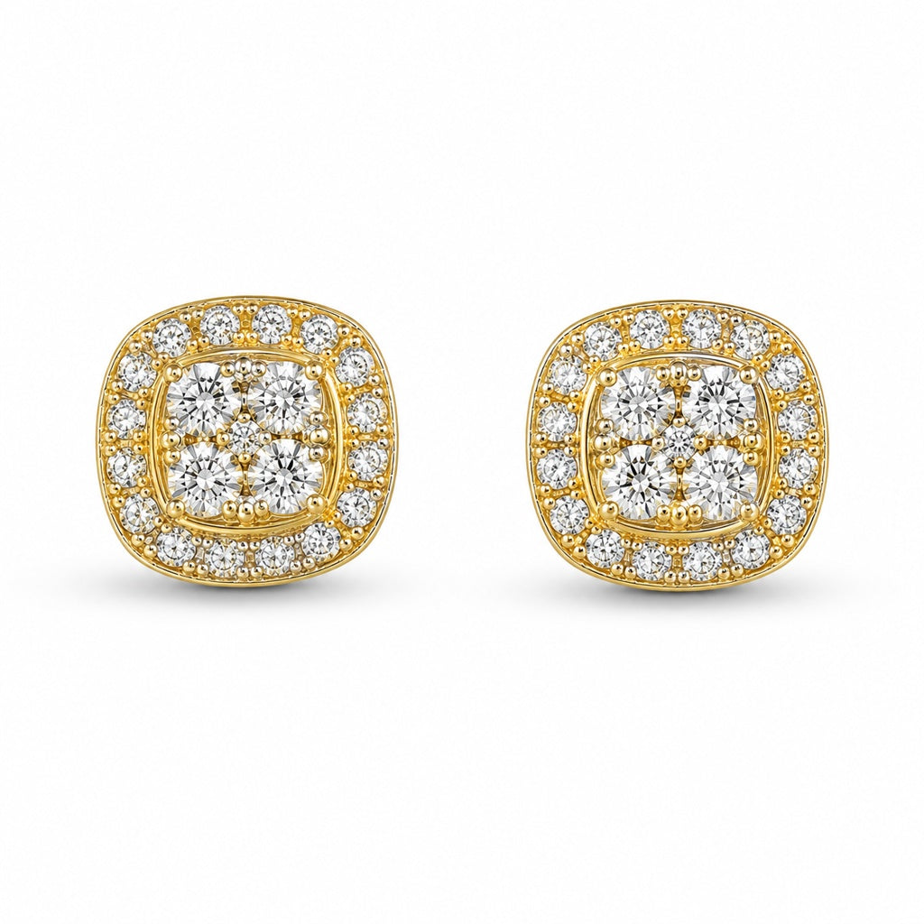 10KT CZ SQUARE CUT EARRINGS Size