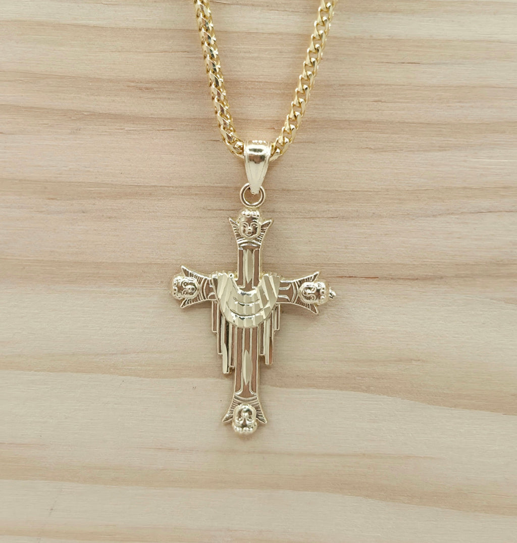 10KT CROSS WITH ROBE  PENDANT Weight 2.2GR