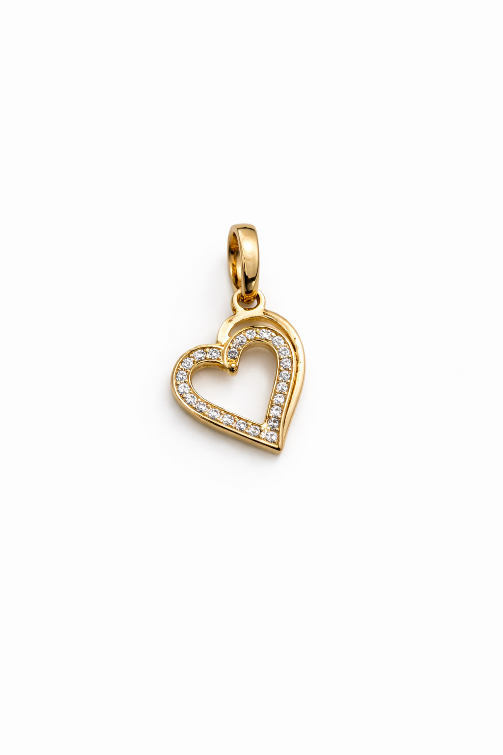 10KT YELLOW GOLD  HERAT SILHOUETTE DIAMOND PENDANT Size  Weigth 1.3GR
