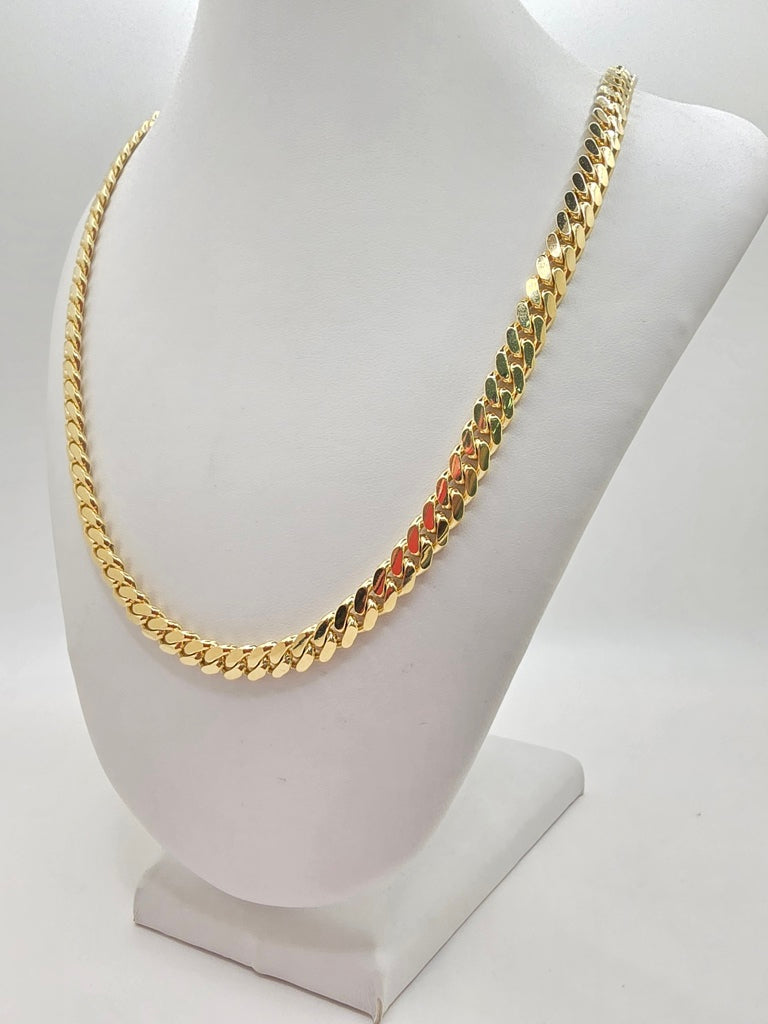 10KT SOLID MIAMI CUBAN CHAIN Size 24INCH 7MM Weight 76.4GR