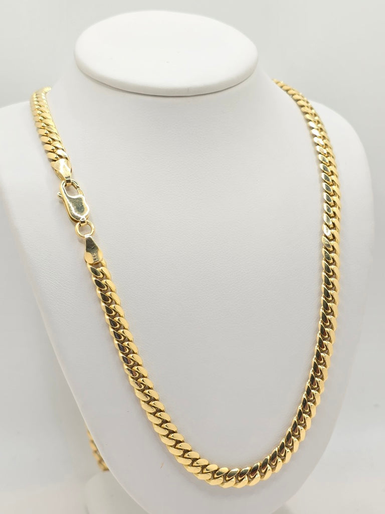 14KT SOLID MIAMI CUBAN CHAIN Size 5MM 24INCH Weight 49.2GR