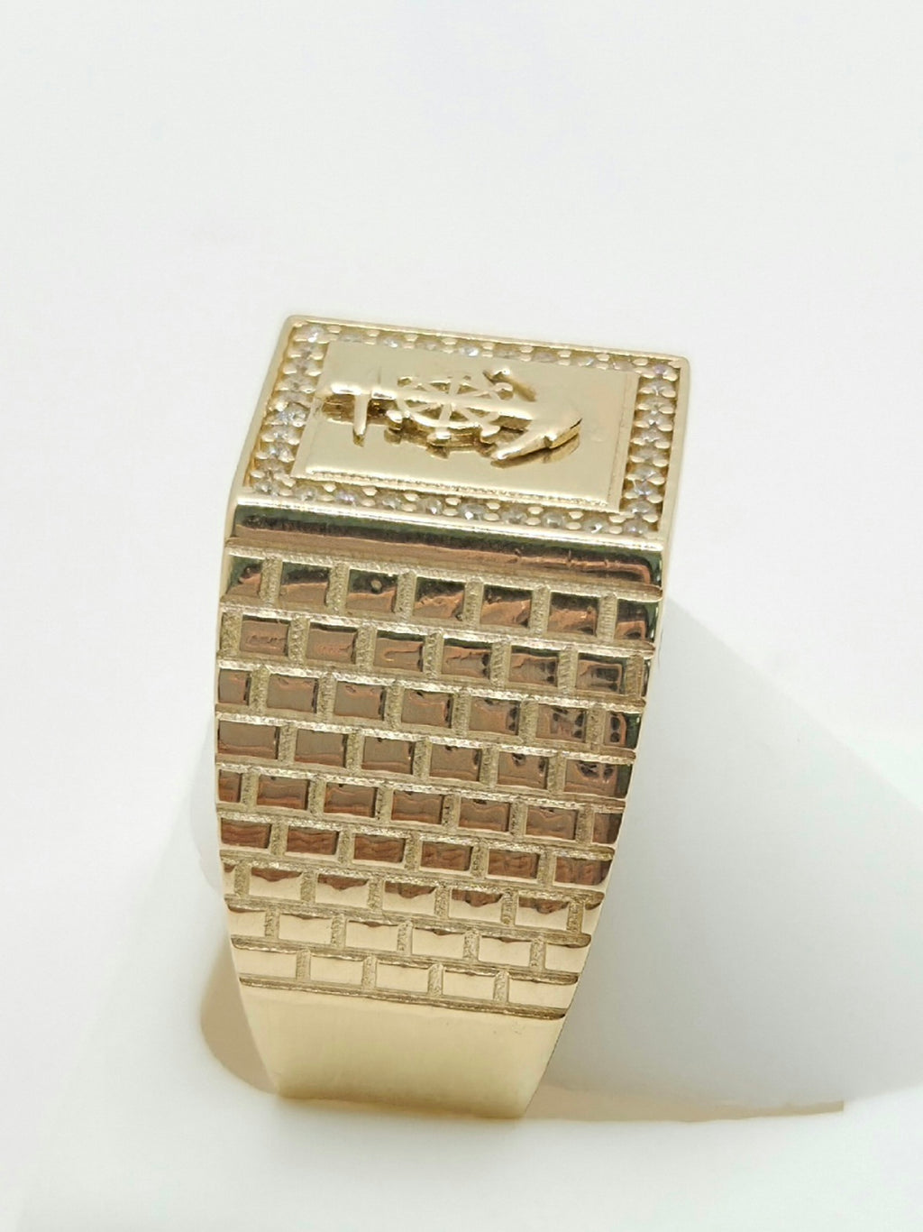 14KT ANCHOR SQUARE RING Size 11 Weight 6.2GR