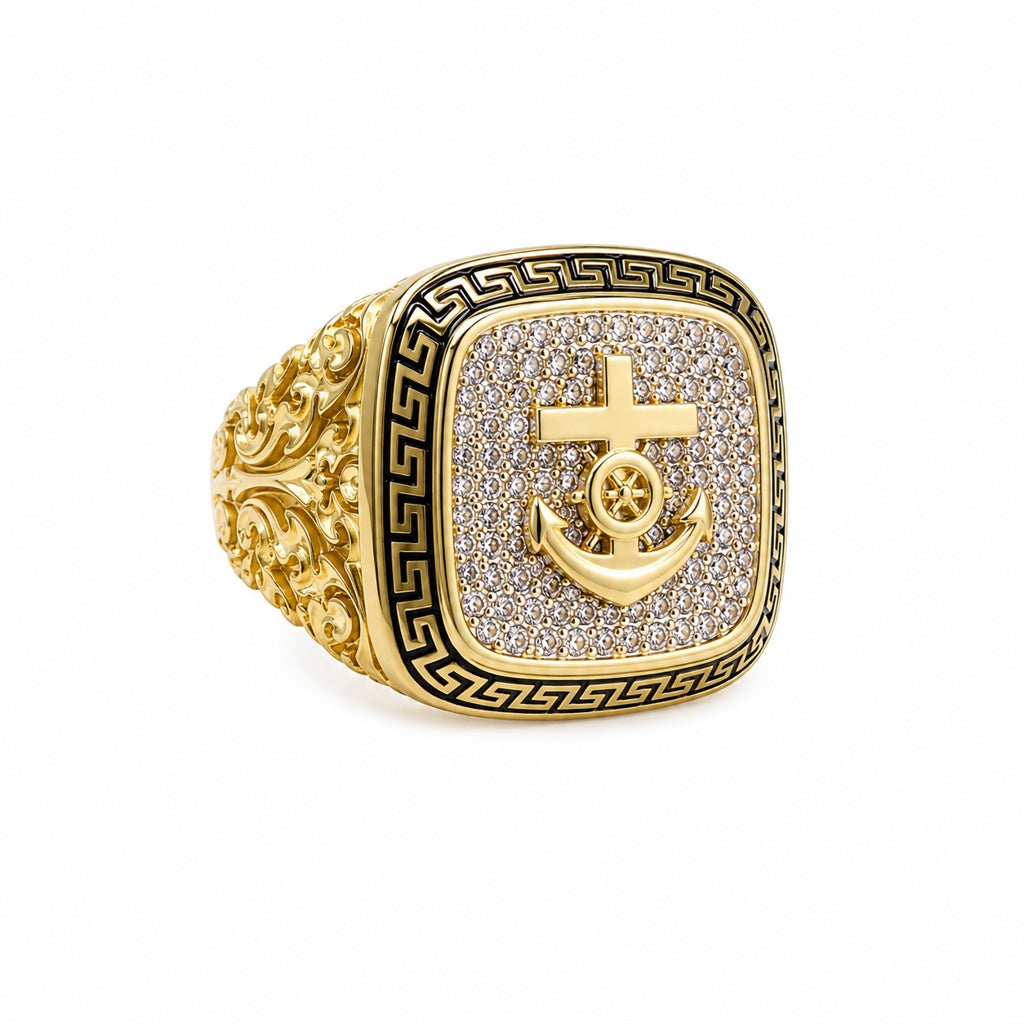10K SQUARE ANCHOR RING Size 11