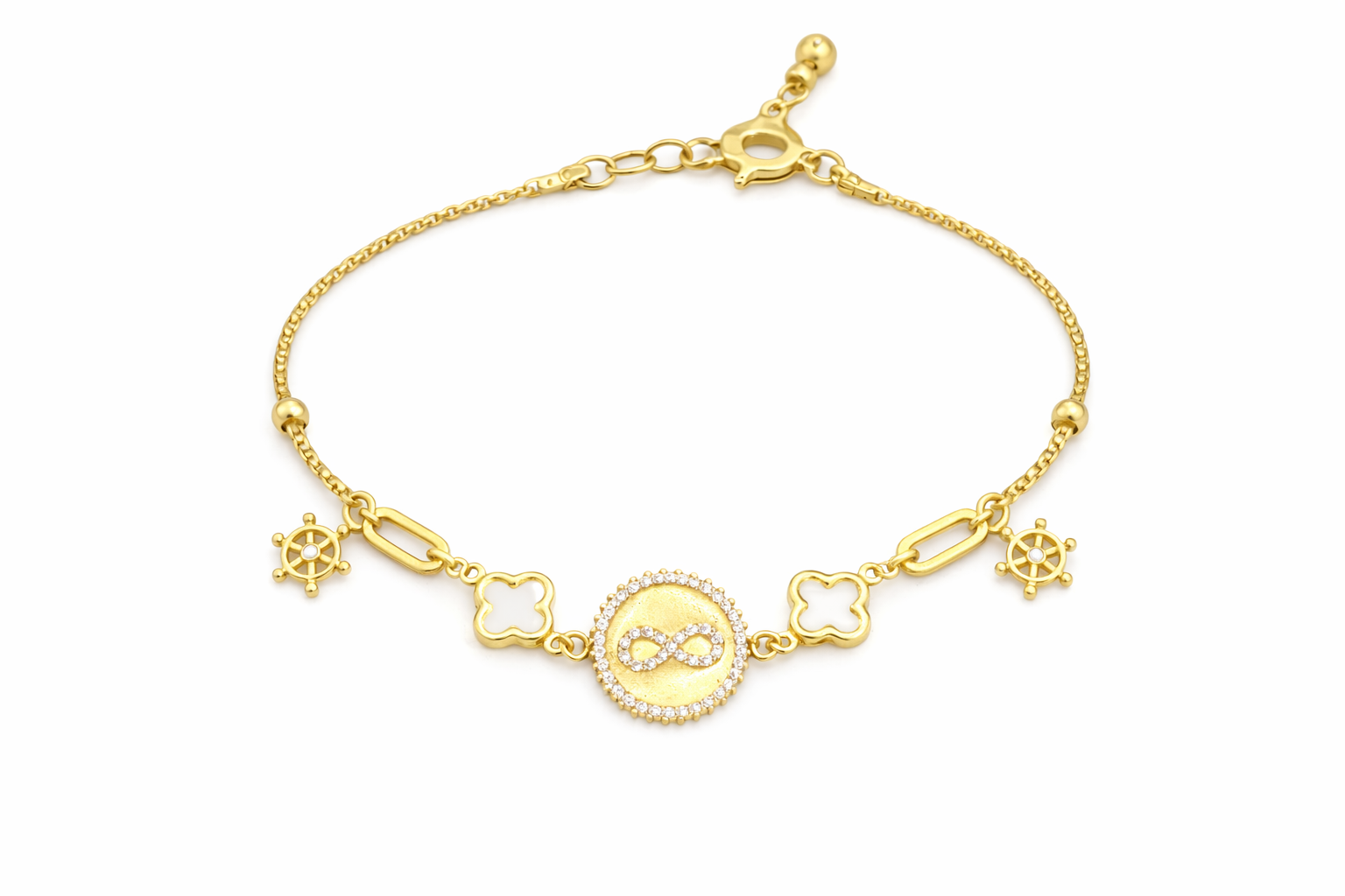 14KT FLOWER BRACELET Size 7INCH Weigth 5.5GR