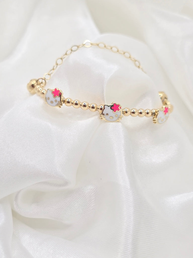 10KT H KITTY BABY BRACELET Weight 5.5GR Weight 4.3GR