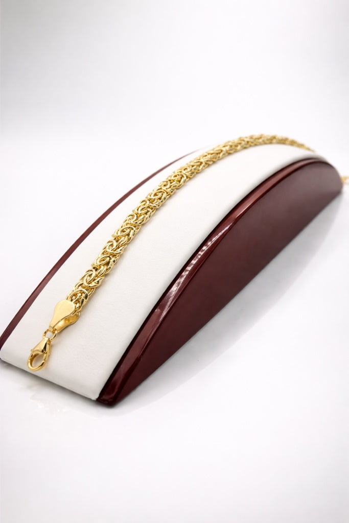 10KT  BYZENTINE ANKLET BRACELET Size 10INCH 6MM Weigth 6.2GR