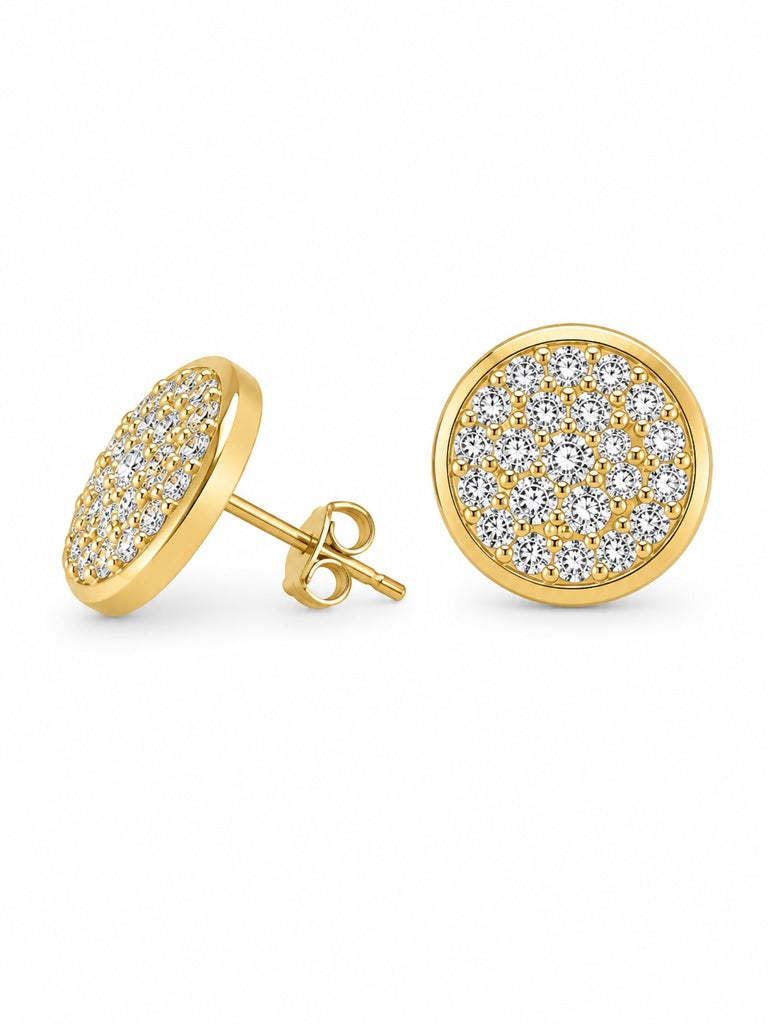 10KT CZ ROUND EARRINGS Size