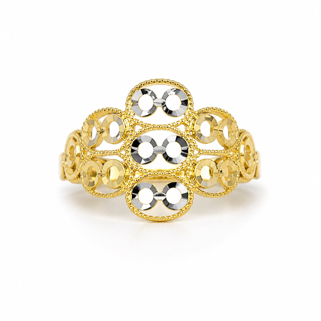 10KT MODERN RING Size 6.5-7.5 Weigth 1.8GR