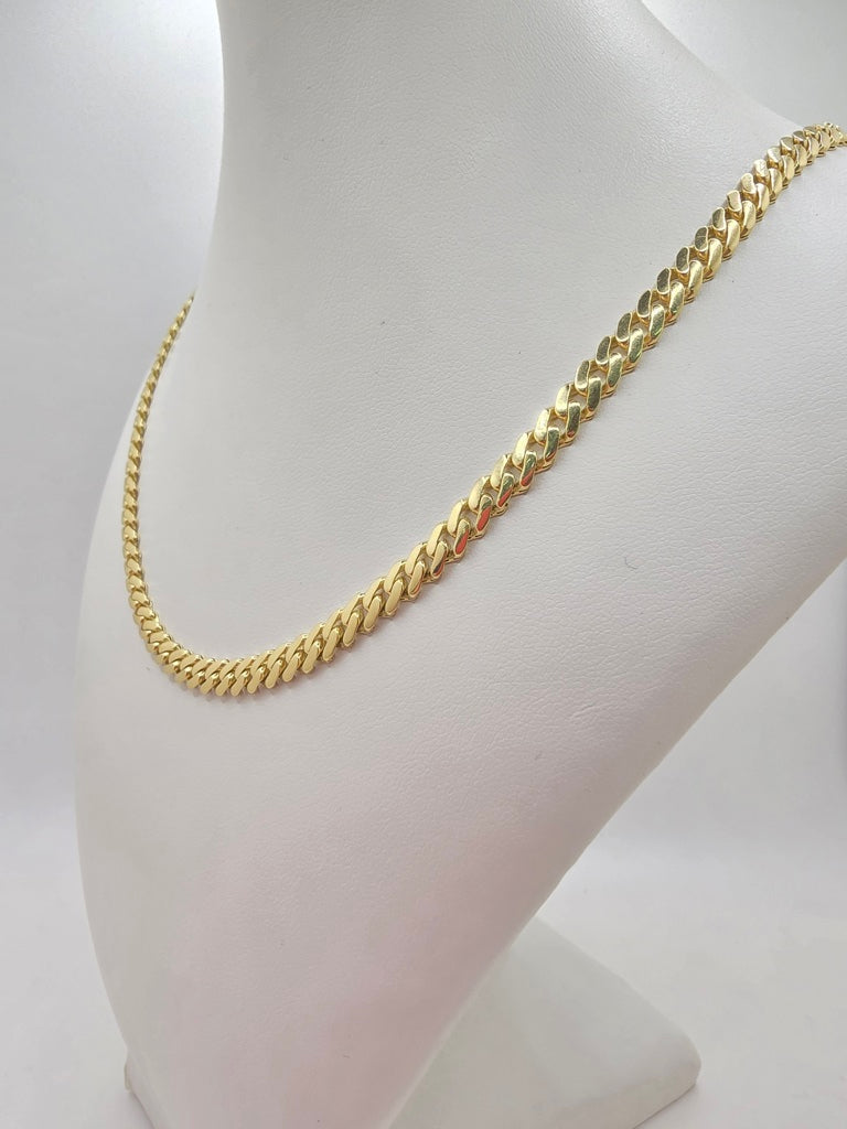10KT CERTIFIED MONACO CHAIN CZ CLOSURE Size 22INCH 5MM Weight 13GR