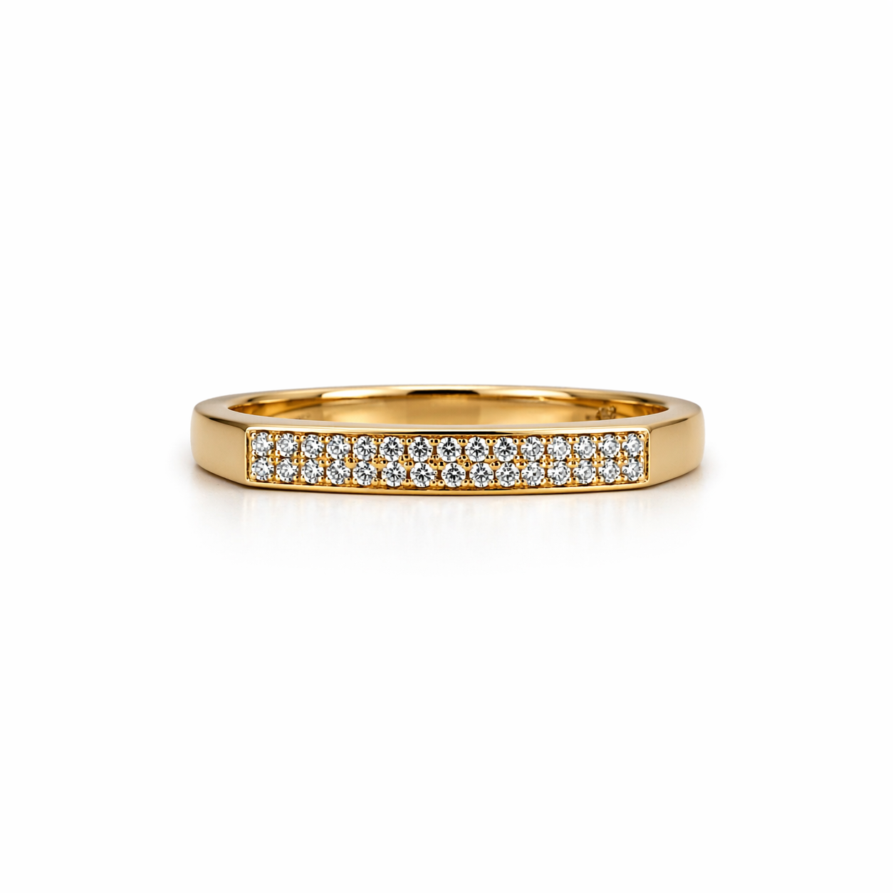 10KT ELEGANT RING WITH CZ DETAILS SIZE 7 Weight 1.3GR
