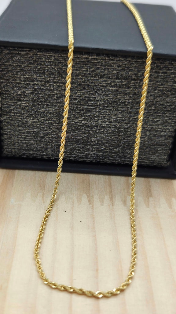 14KT ROPE STYLE CHAIN 1MM 16INCH WEIGHT 1GR