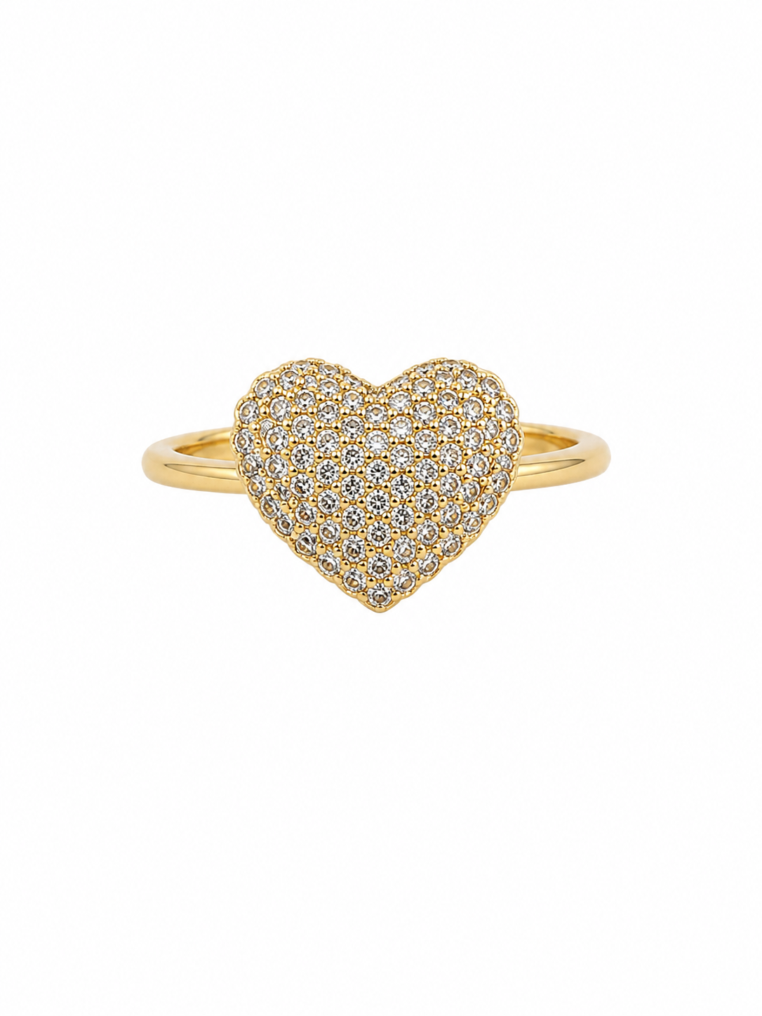 10KT CZ HEART RING Size 7