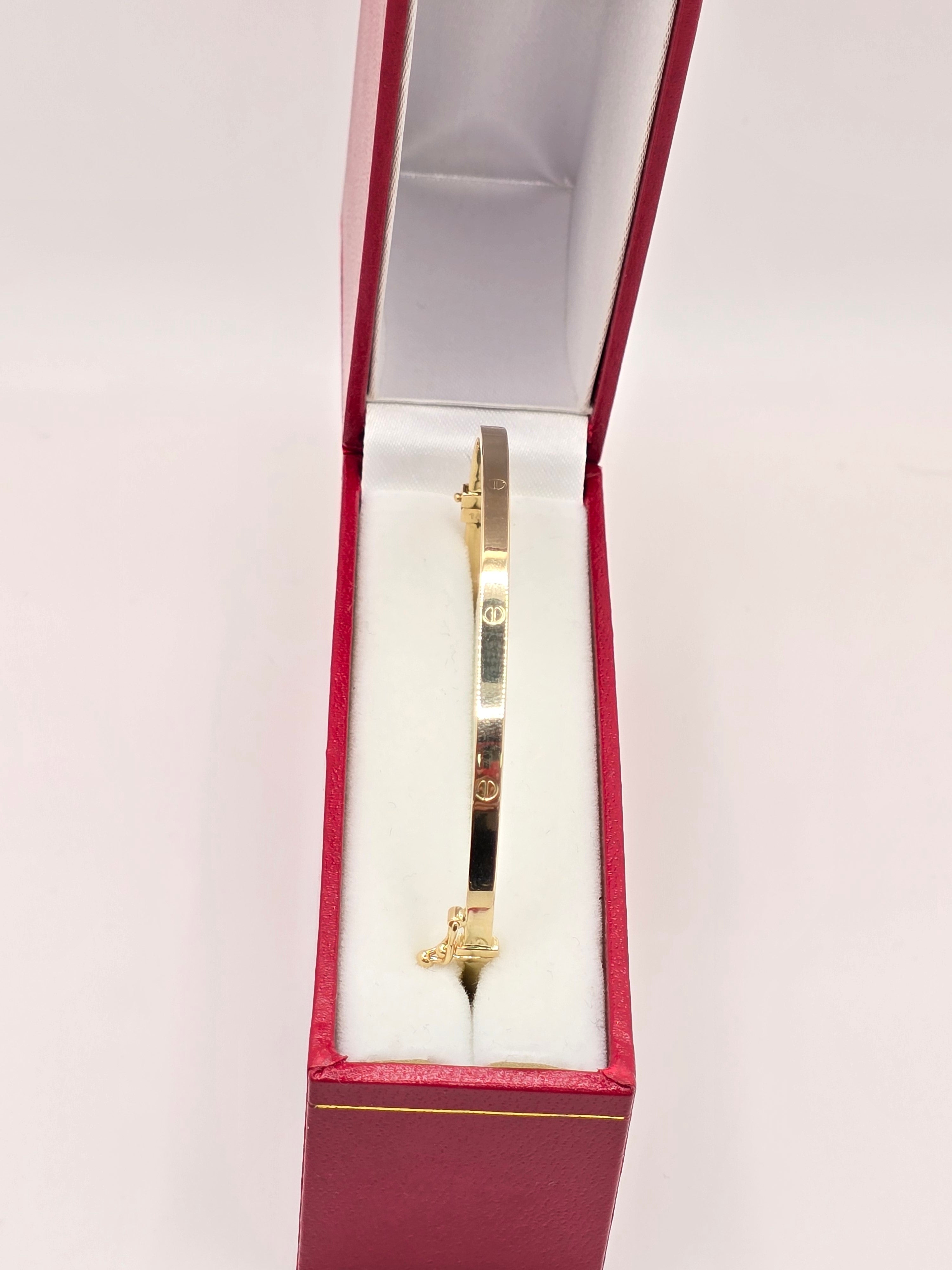 14KT  YELLOW GOLD CARTI BANGLE Size 3MM Weight 3.7GR