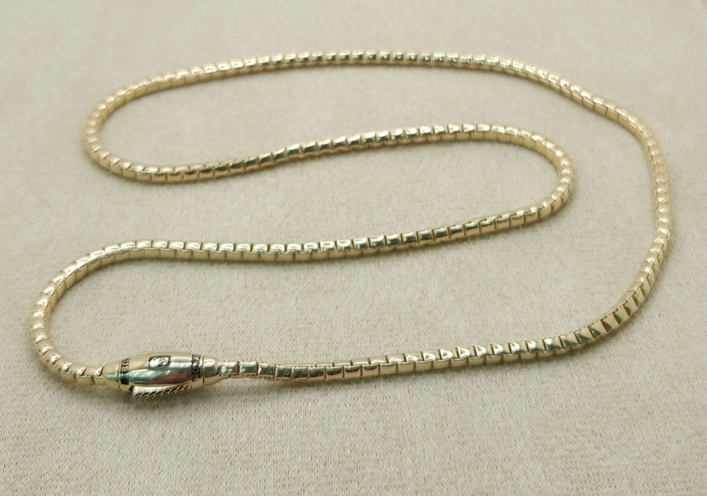 10KT CERTIFIED MONACO BOX CHAIN  Size 3MM 22INCH Weight 12.8GR