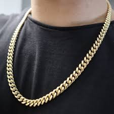 14KT SEMISOLID MIAMI CUBAN CHAIN Size 22INCH 10MM Weight 54.6GR