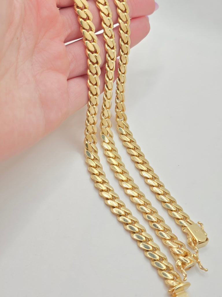 10KT SOLID MIAMI CUBAN BRACELET Size 8INCH 8MM Weight 35GR