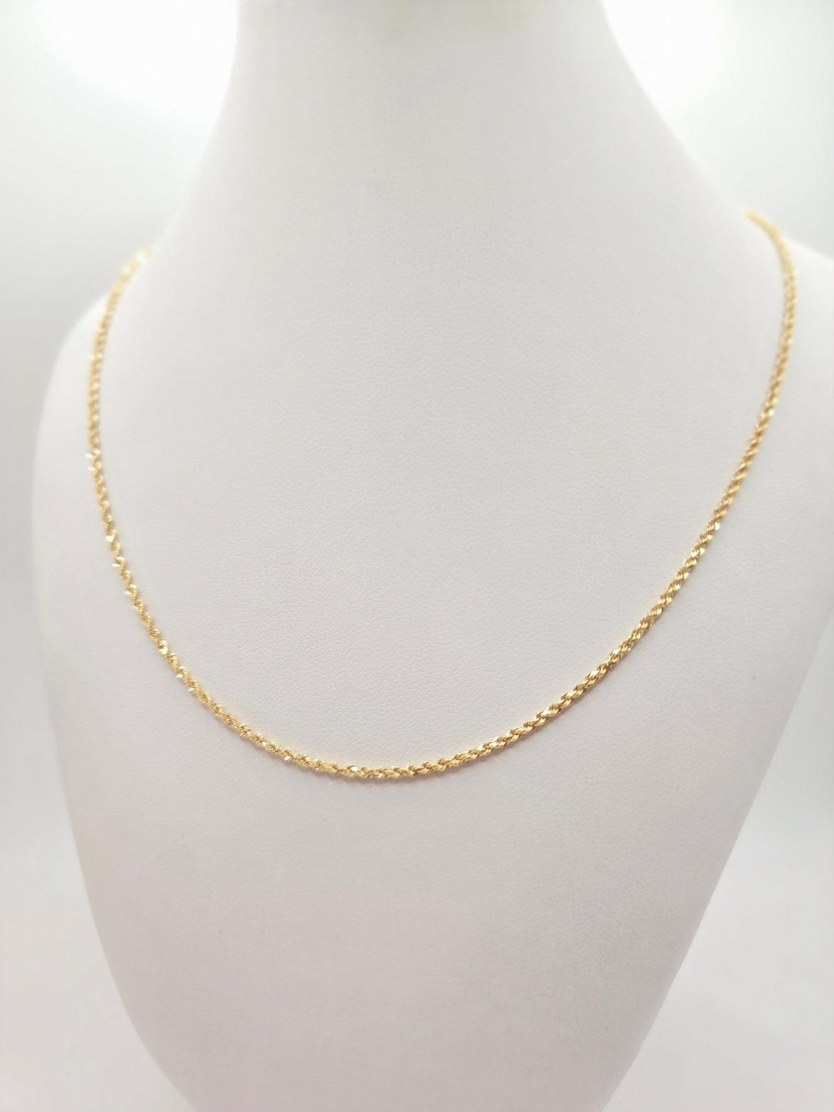 10KT ROPE CHAIN Size 16INCH 2MM Weight 1.5GR