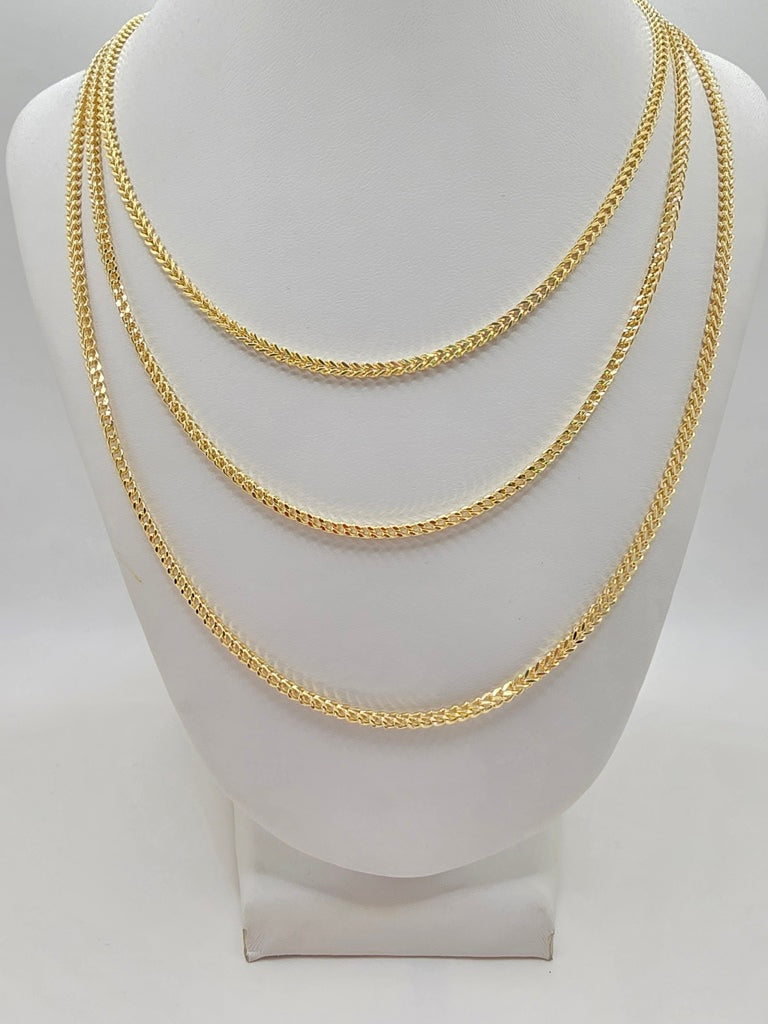 10KT HOLLOW FRANCO CHAIN Size 24INCH 3MM Weight 11.7GR
