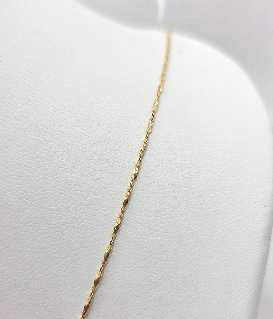 14KT SOLID ROPE CHAIN Size 20INCH 1MM Weight 1.7GR