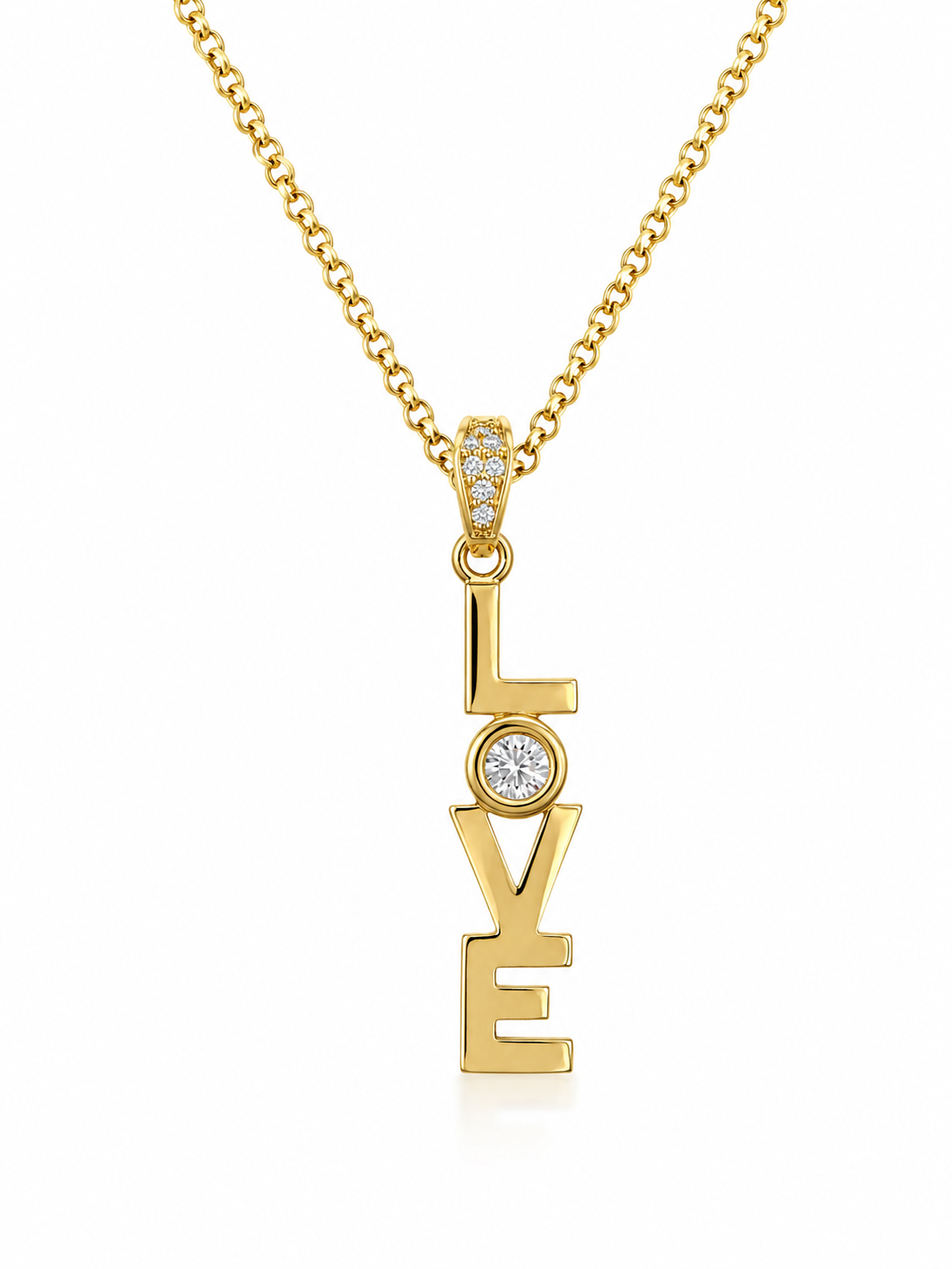 10KT MODERN LOVE WORD VERTICAL PENDANT  Weigth 1.8GR