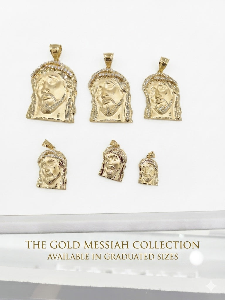10KT CZ CROWN JESUS FACE PENDANT Size  Weigth 11.3