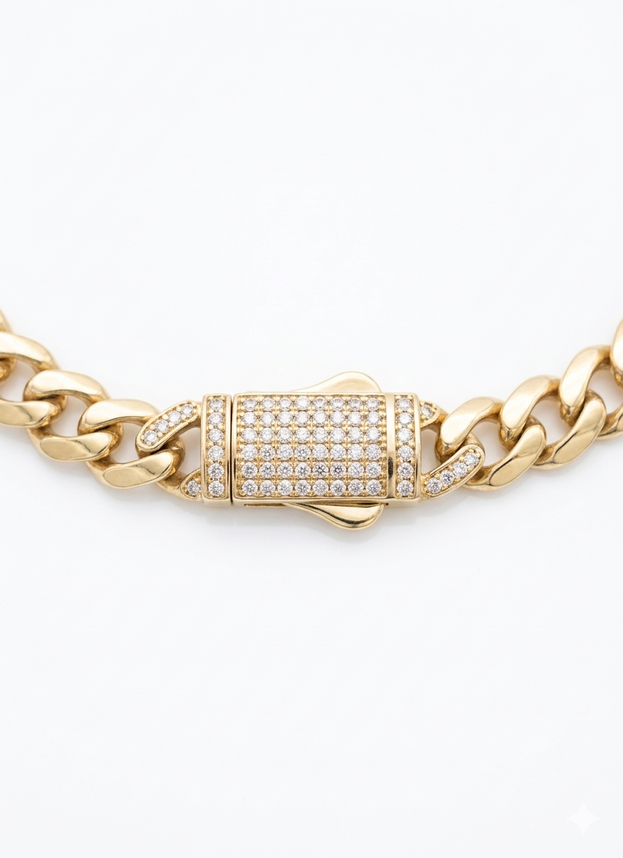 14KT MONACO STYLE GREEK FRAME HEART CHAIN Size 18INCH 6.5MM Weigth 18.7GR