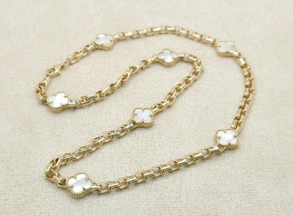 10KT FLOWER NECKLACE Size 4.5MM 16INCH Weigth 14.5GR