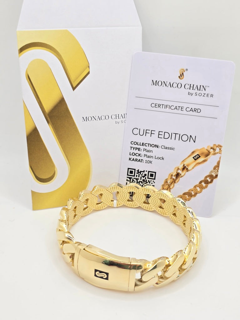 10KT PLAIN CERTIFIED MONACO BANGLE Size 15.5MM Weight 24.3GR