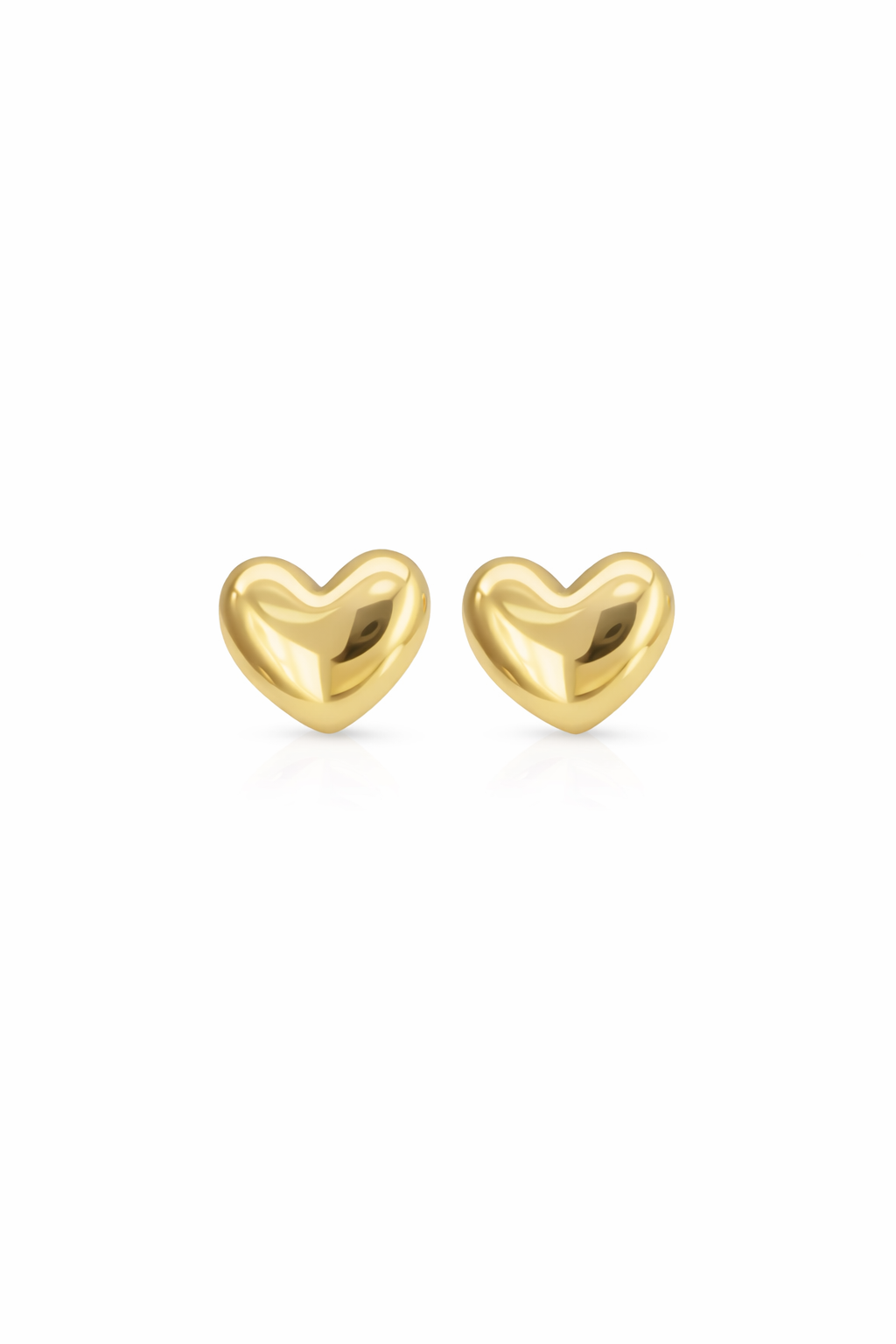 10KT PLAIN HEART OMEGA BACK EARRINGS  Weigth 2.9GR