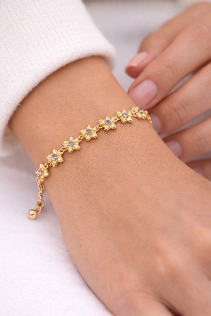 14KT BUTTERFLY BRACELET SIZE 7 Weigth 5.3GR
