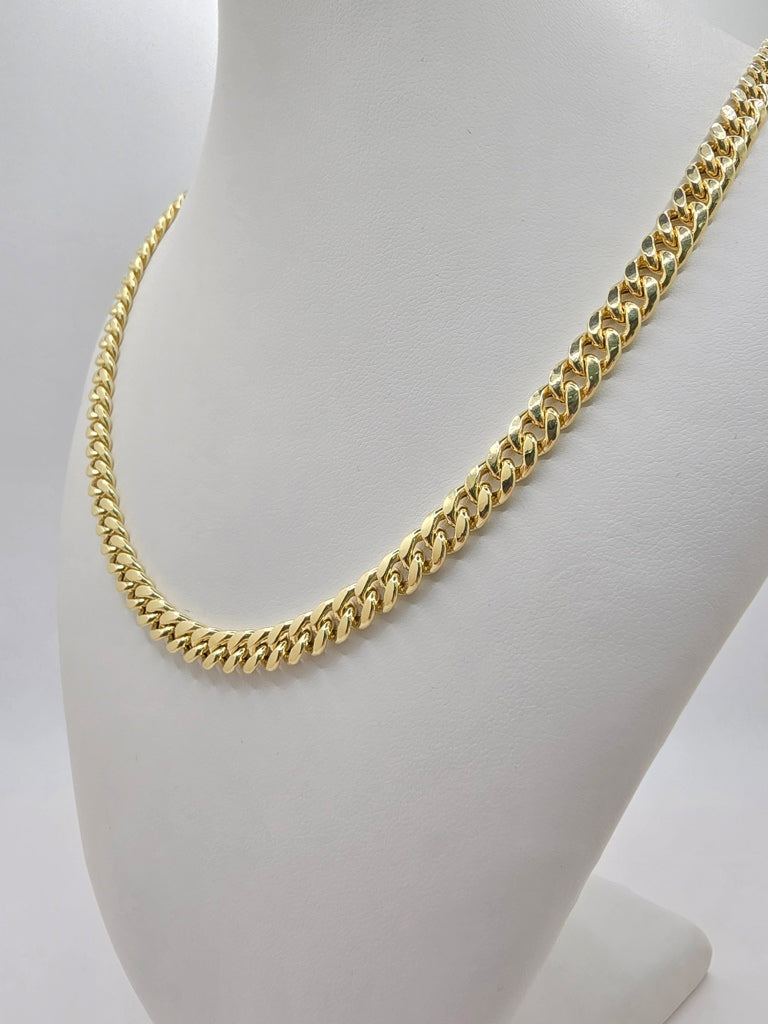 10KT SEMISOLID MIAMI CUBAN CHAIN  Size 26INCH 6MM Weight 22.8GR