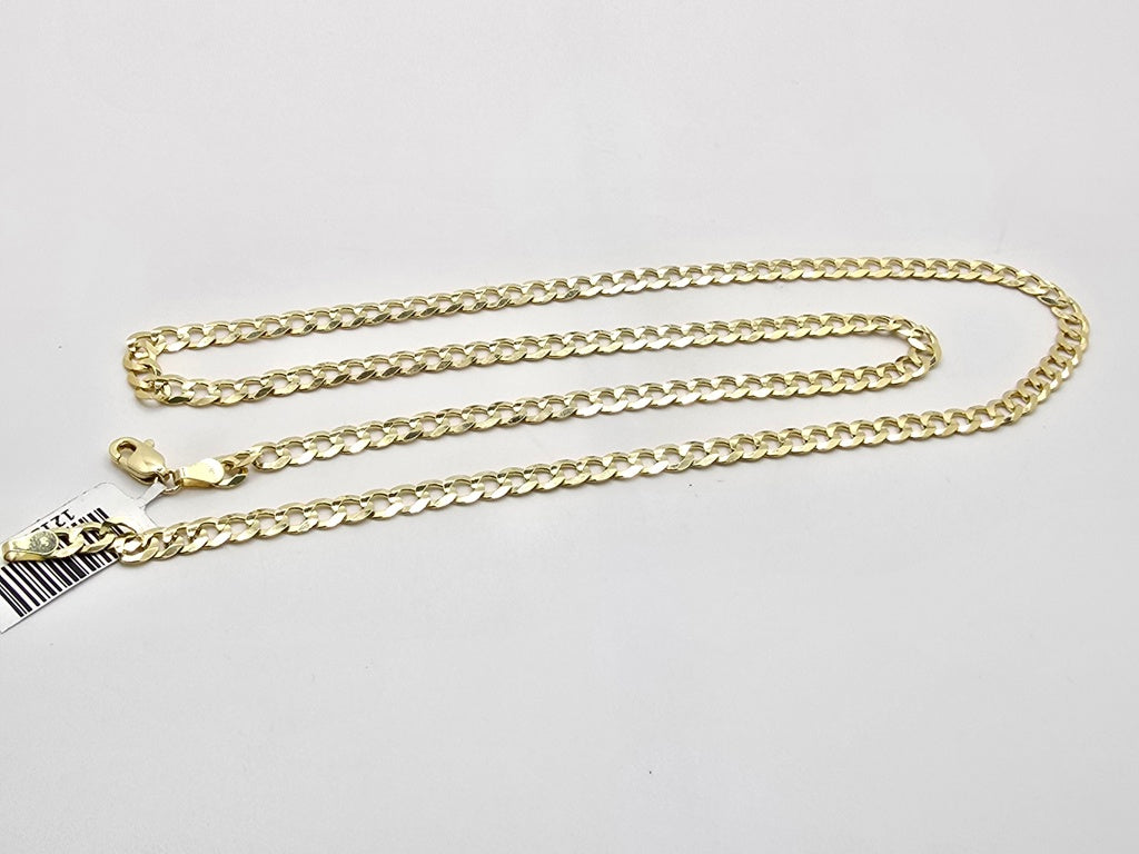 10KT SOLID CUBAN CURB FLAT CHAIN Size 5MM 22INCH Weight 11.4GR