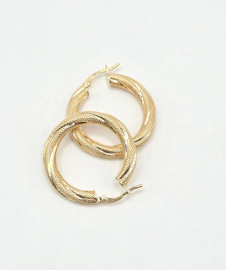 10KT CROOKED NEVADAS HOOPS EARRINGS Size 4 5MM Weigth 4.3GR
