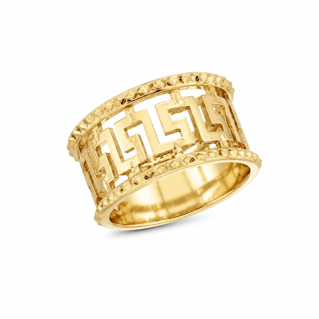 14KT YELLOW GOLD GREEK SILHOUETTE RING Size 8 Weigth 2.9GR