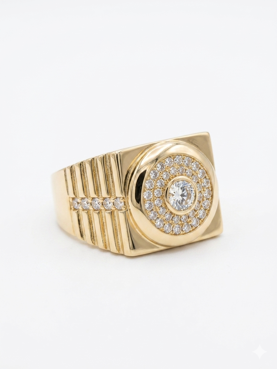 10KT STONE RING Size 11-12
