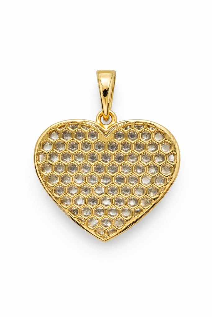 14KT NATURAL DIAMOND HEART PENDANT Size 1.48CT / 7GM
