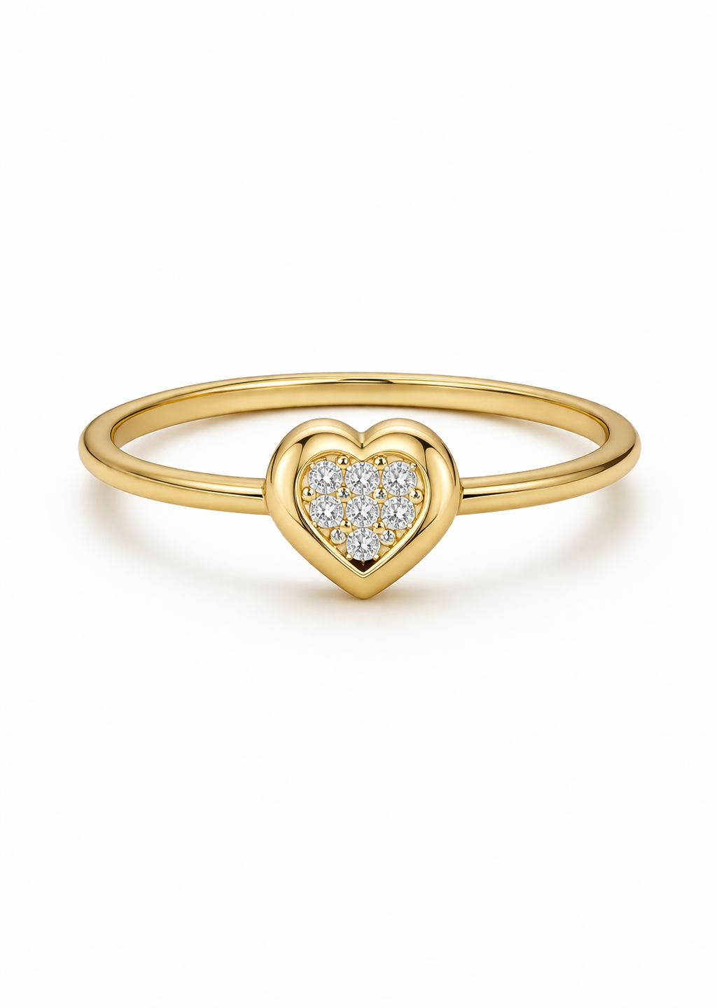 14KT SMALL PUFFY HEART RING Size 7 SMALL Weigth 1.6GRS