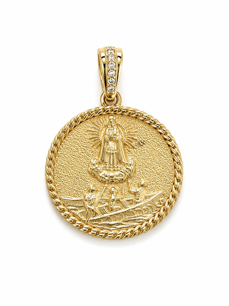 10K VIRGEN DE LA CARIDAD PENDANT Size
