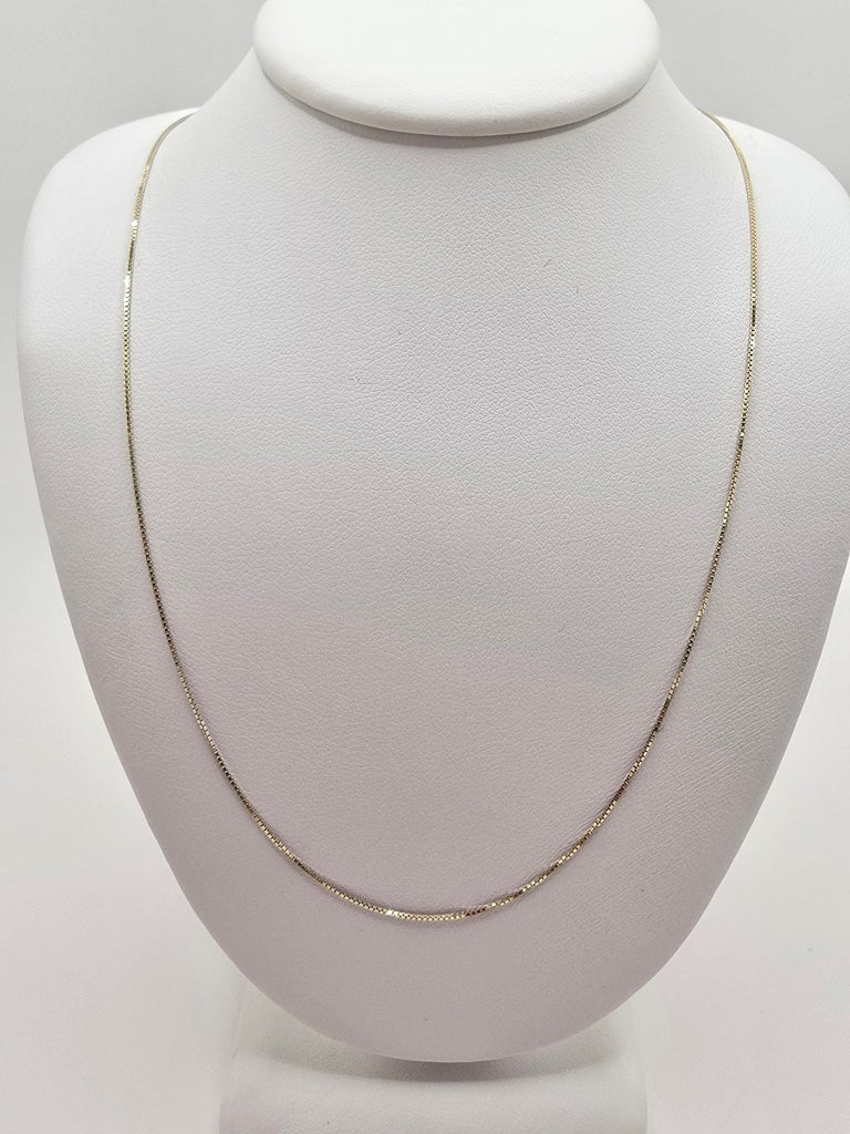 14KT BOX CHAIN Size 16INCH 1MM Weight 1.1GR