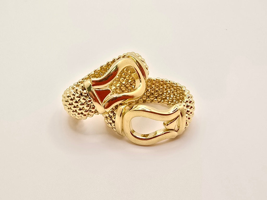 10KT ELEGANT MILANESA RING Size 7 Weigth 4.7GR