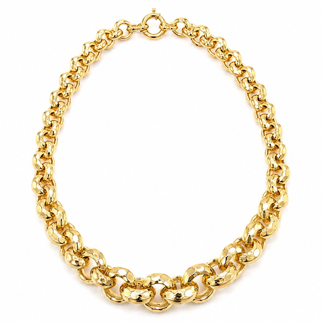10KT DIAMOND CUT GRADUATED ROLO CHAIN Size 20INCH