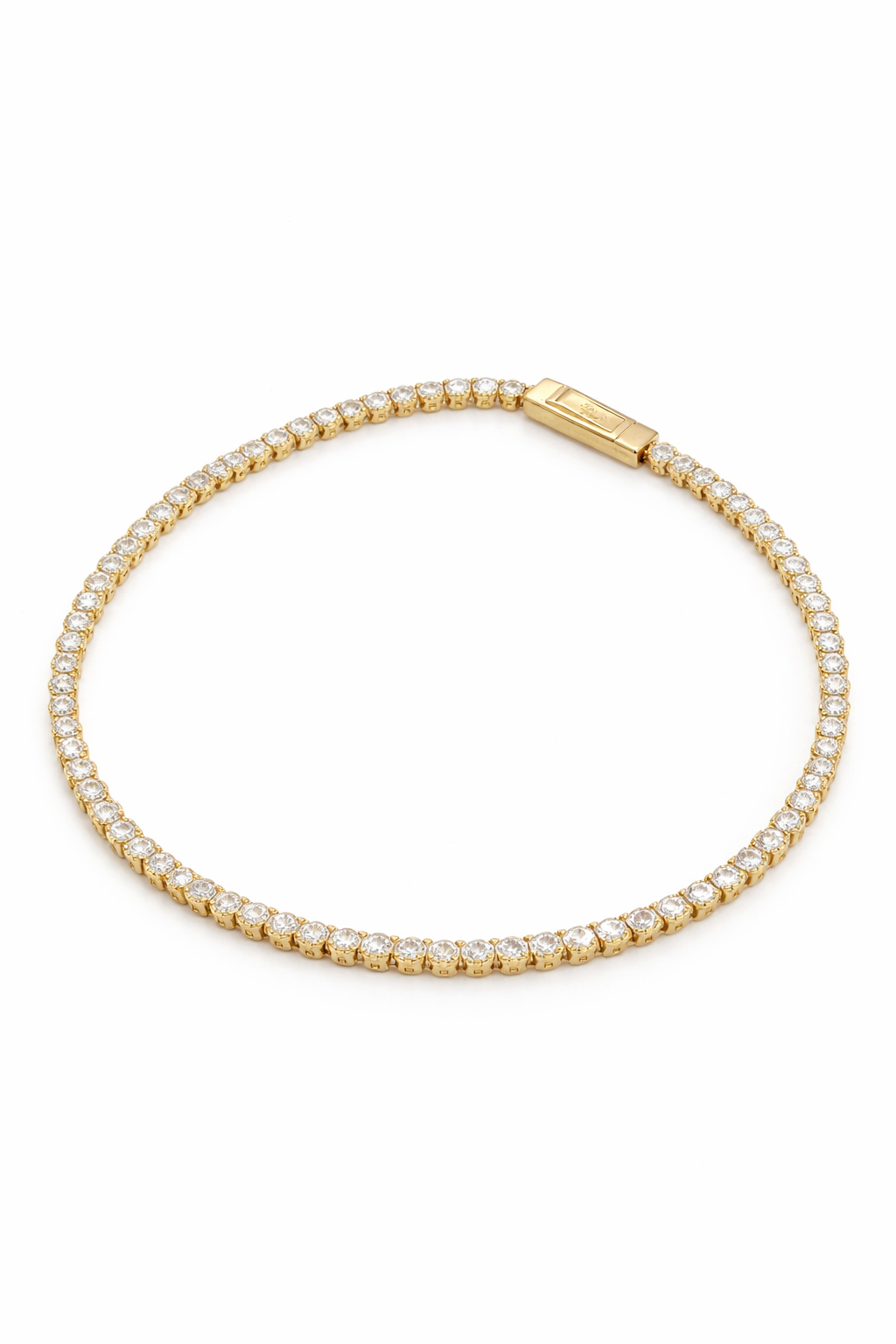 10KT SPECIAL OFFER DELICATE TENIS BRACELET Size 7INCH 1.5MM  Weigth 3GR