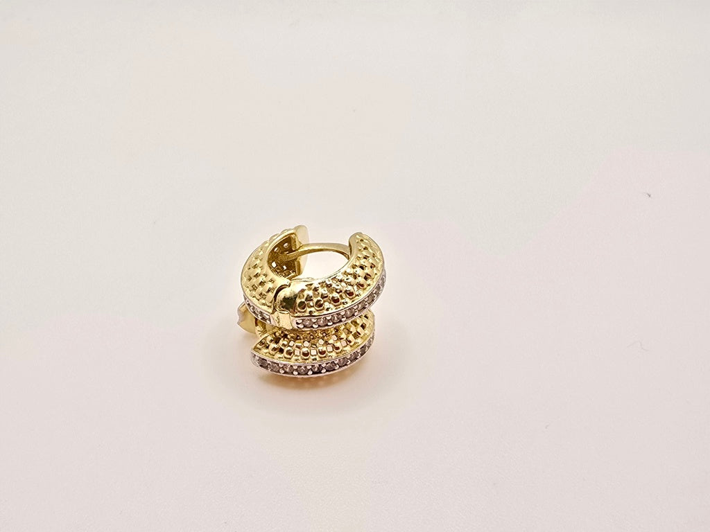 10KT SMALL MILANESA STYLE EARRINGS