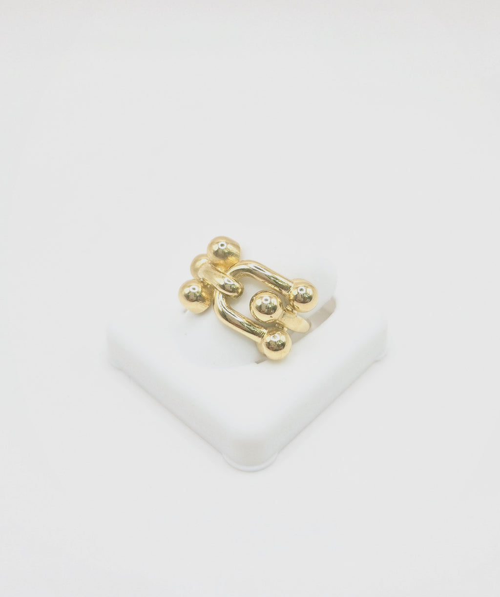 14KT GOLDEN BIG PAPER CLIP RING Size 7 Weigth 3.9GR