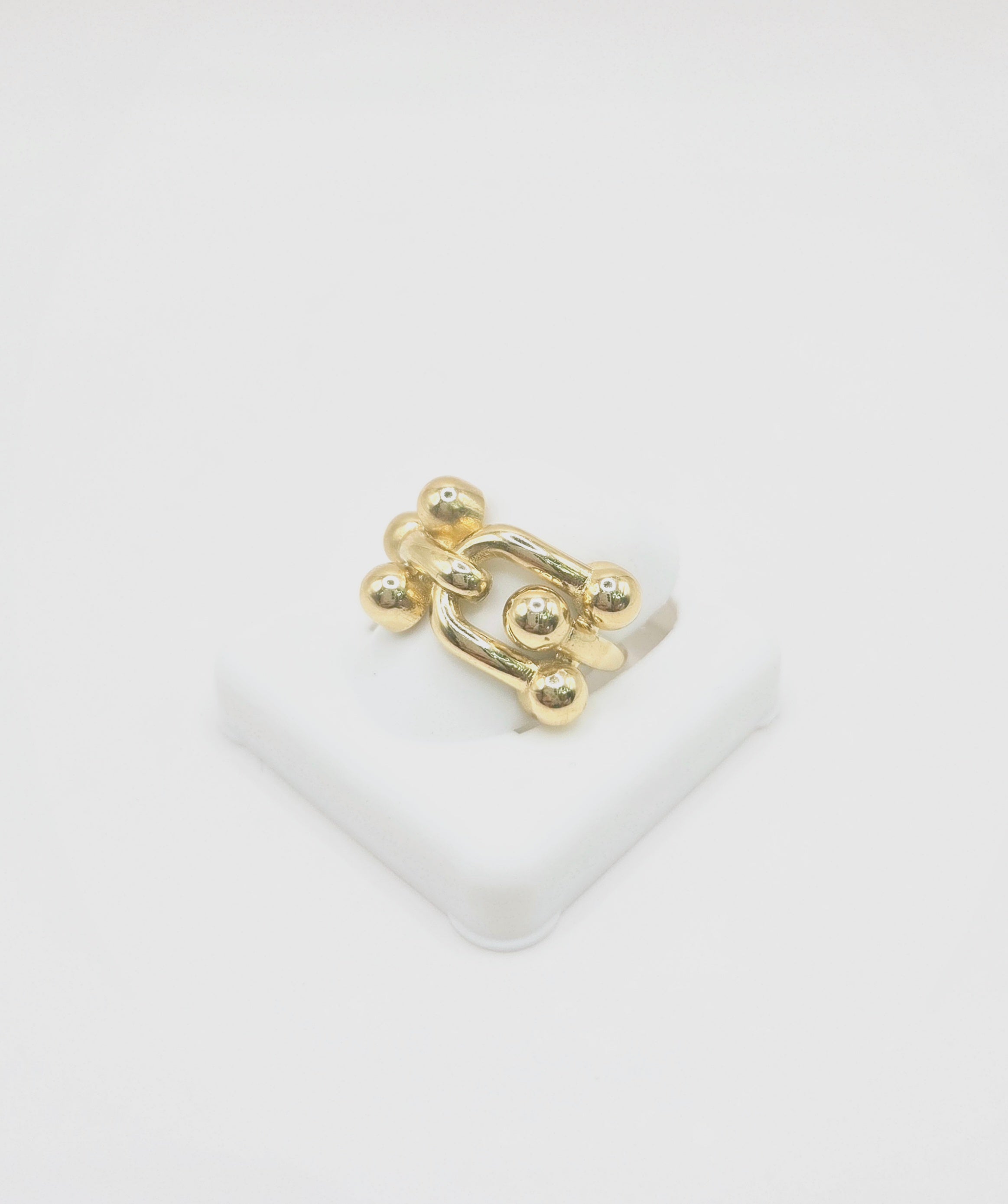 14KT GOLDEN BIG PAPER CLIP RING Size 7 Weigth 3.9GR