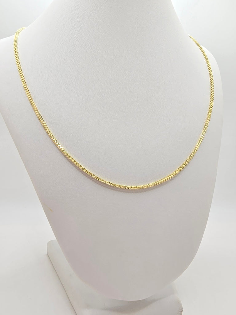 10KT HOLLOW FRANCO CHAIN  Size 18INCH 2MM Weight 3.2GR