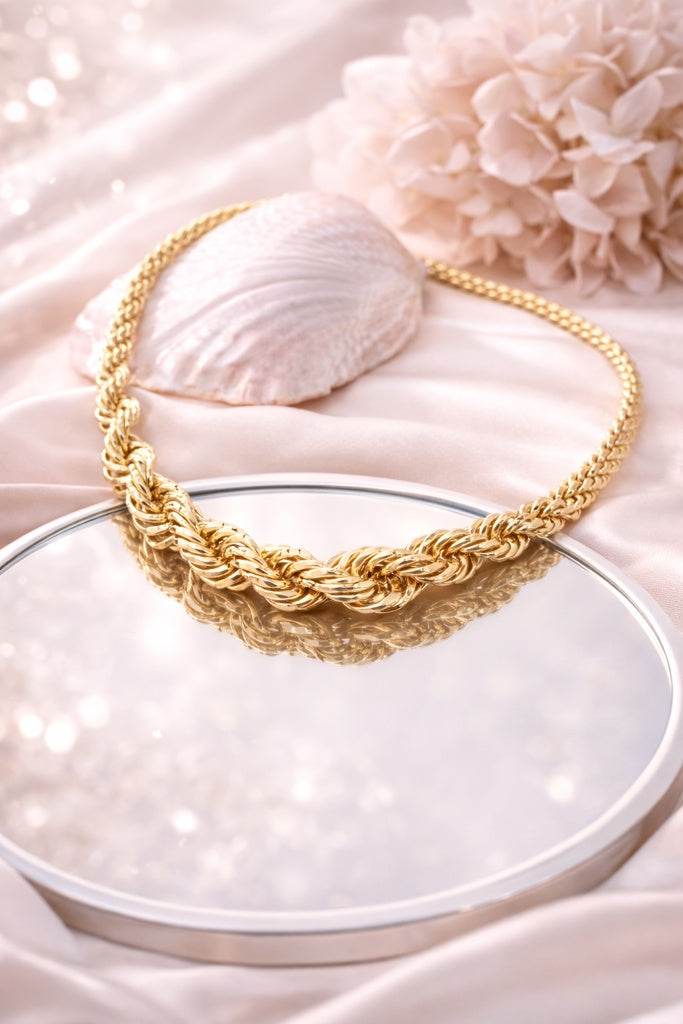 10KT GRADUATED HOLLOW ROPE CHAIN Size 7.5-13.5MM 20IN Weigth 31.60GRS
